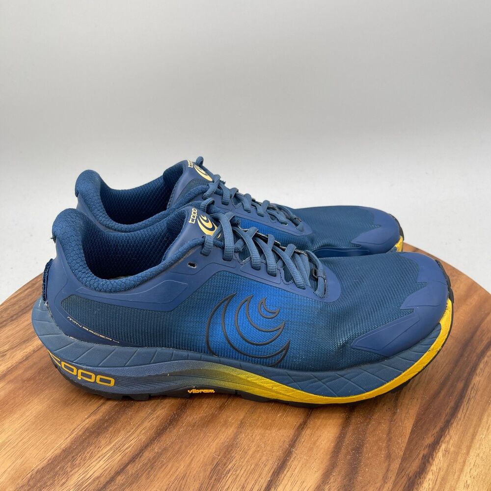 Topo Athletic Mtn Racer 4 Shoes Mens Size 10 Blue Trail Running Comfort Hiking